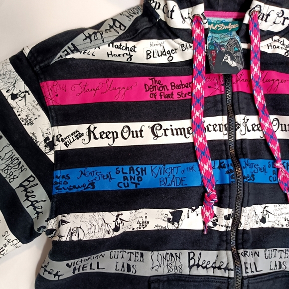 Artful Dodger | 'Crime scene, Keep Out' zipper hoodie | Men's Small - Picture 6 of 9